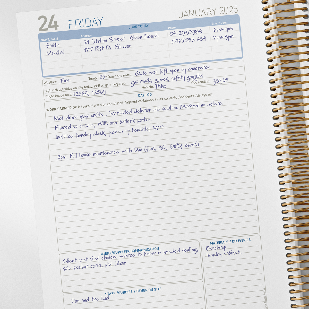 2026 The Ultimate Diary for Tradies