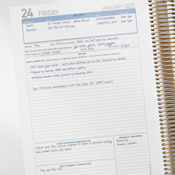 2026 The Ultimate Diary for Tradies
