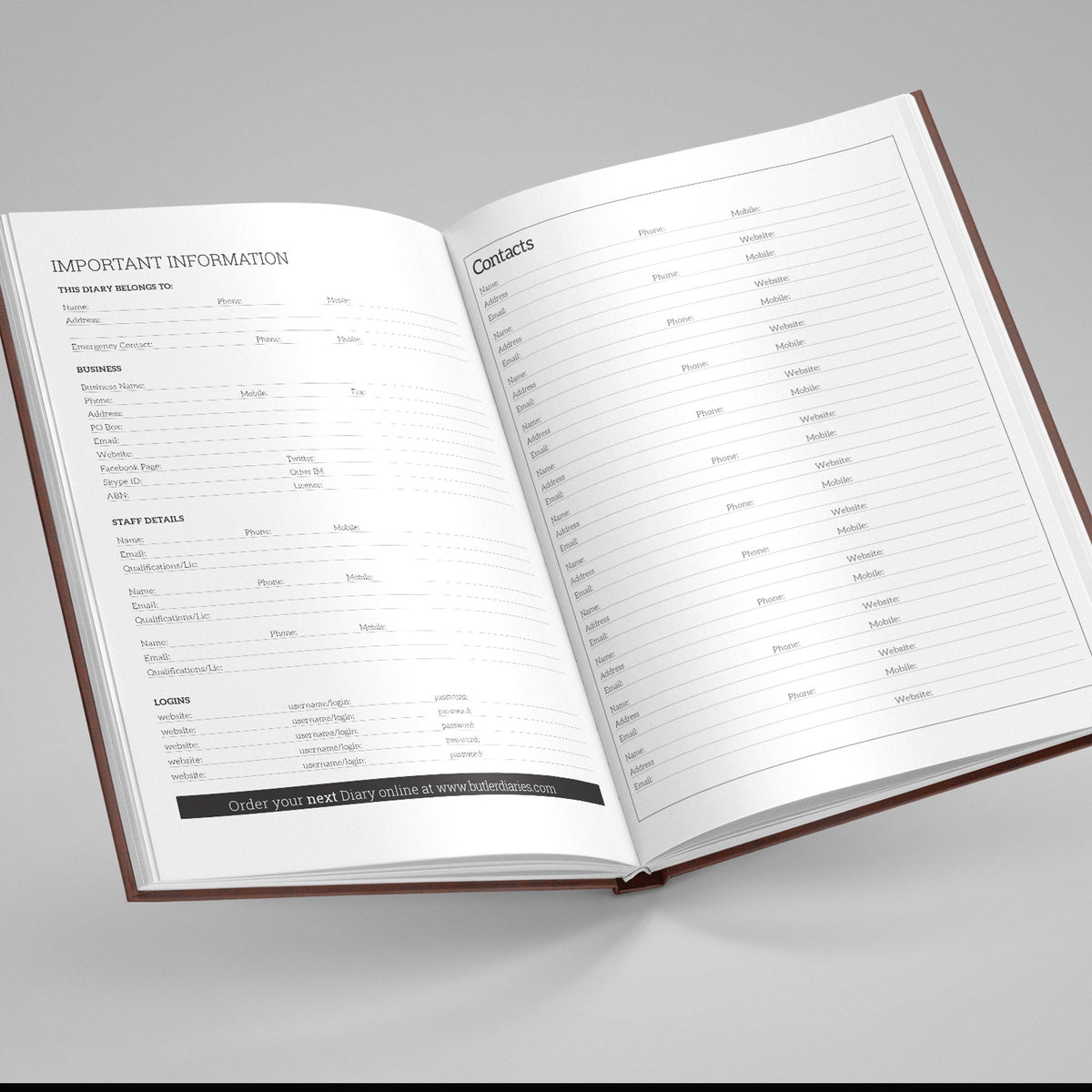 The Tradie Diary: DAILY LOG